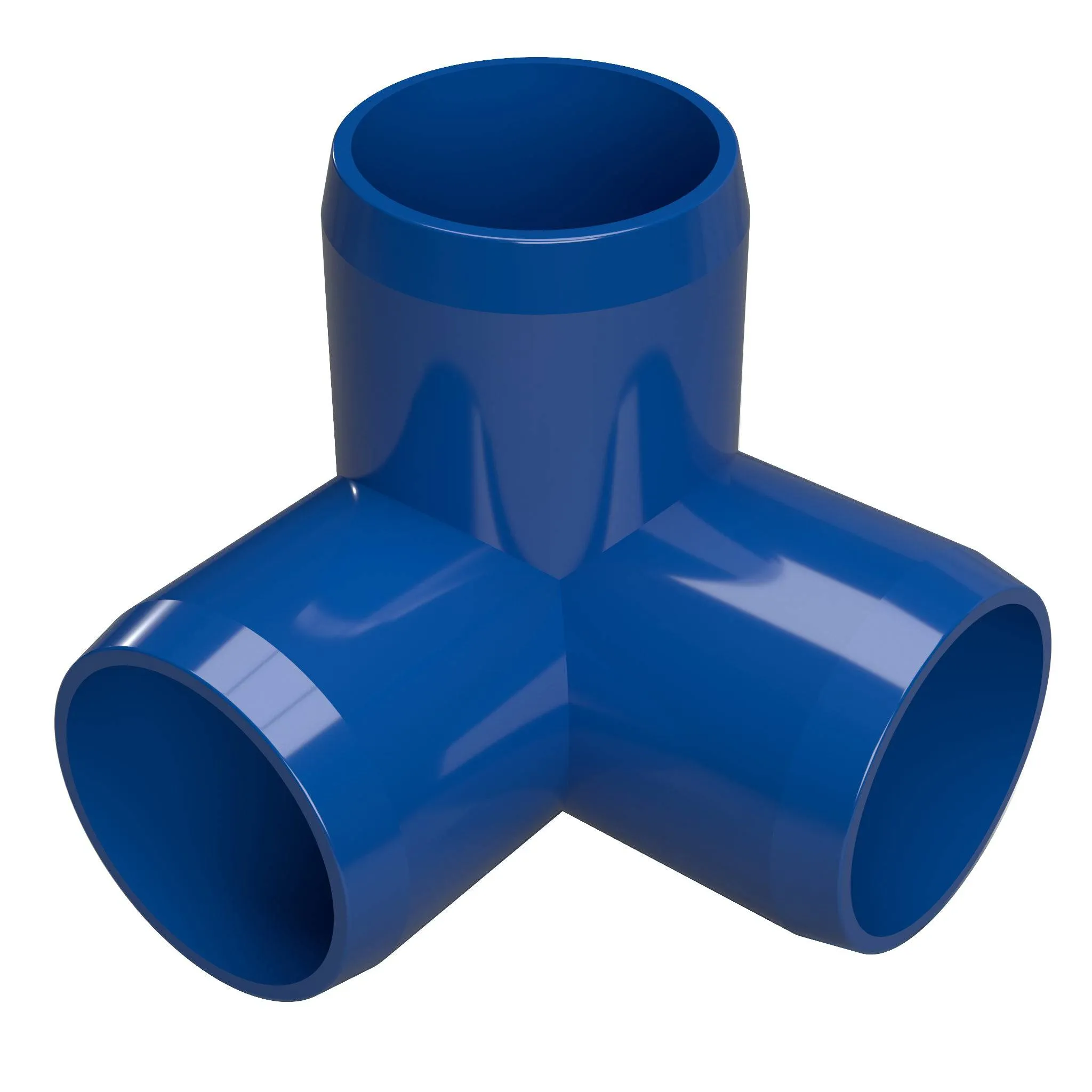 1 in. 3-Way PVC Elbow Fitting, Furniture Grade  - Blue