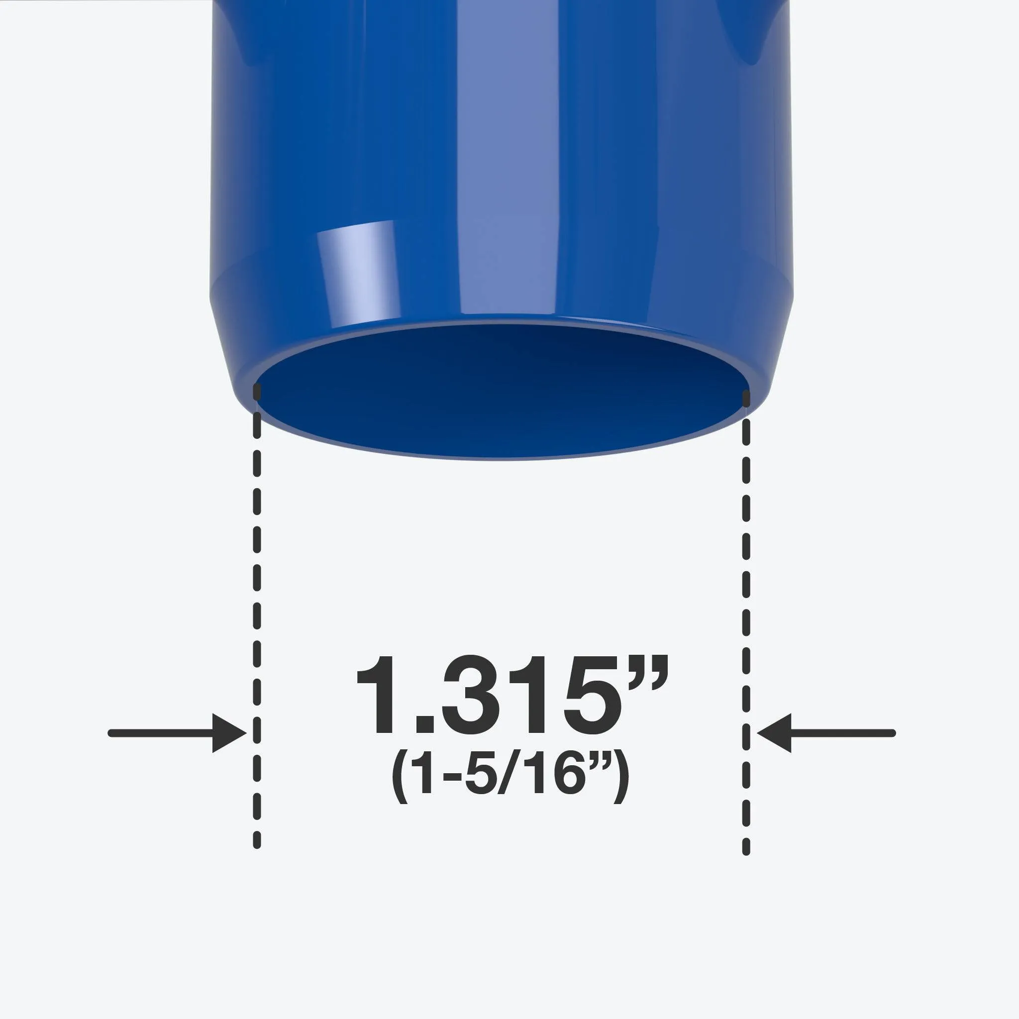 1 in. 3-Way PVC Elbow Fitting, Furniture Grade  - Blue