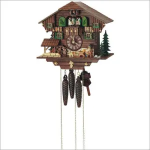 11" Musical Beer Drinker with Dancing Figurines German Cuckoo Clock