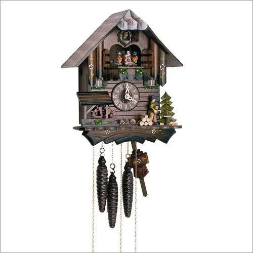 12" Musical Wood Chopper with Green Shirt German Cuckoo Clock