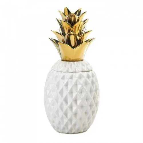 13&#34; Gold Topped Pineapple Jar