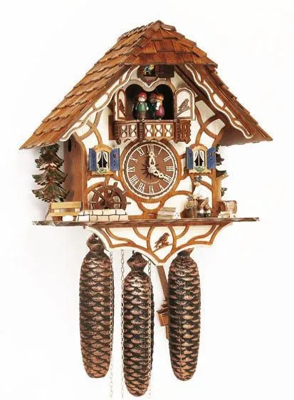 13" Musical Wood Chopper Eight Day Movement German Cuckoo Clock