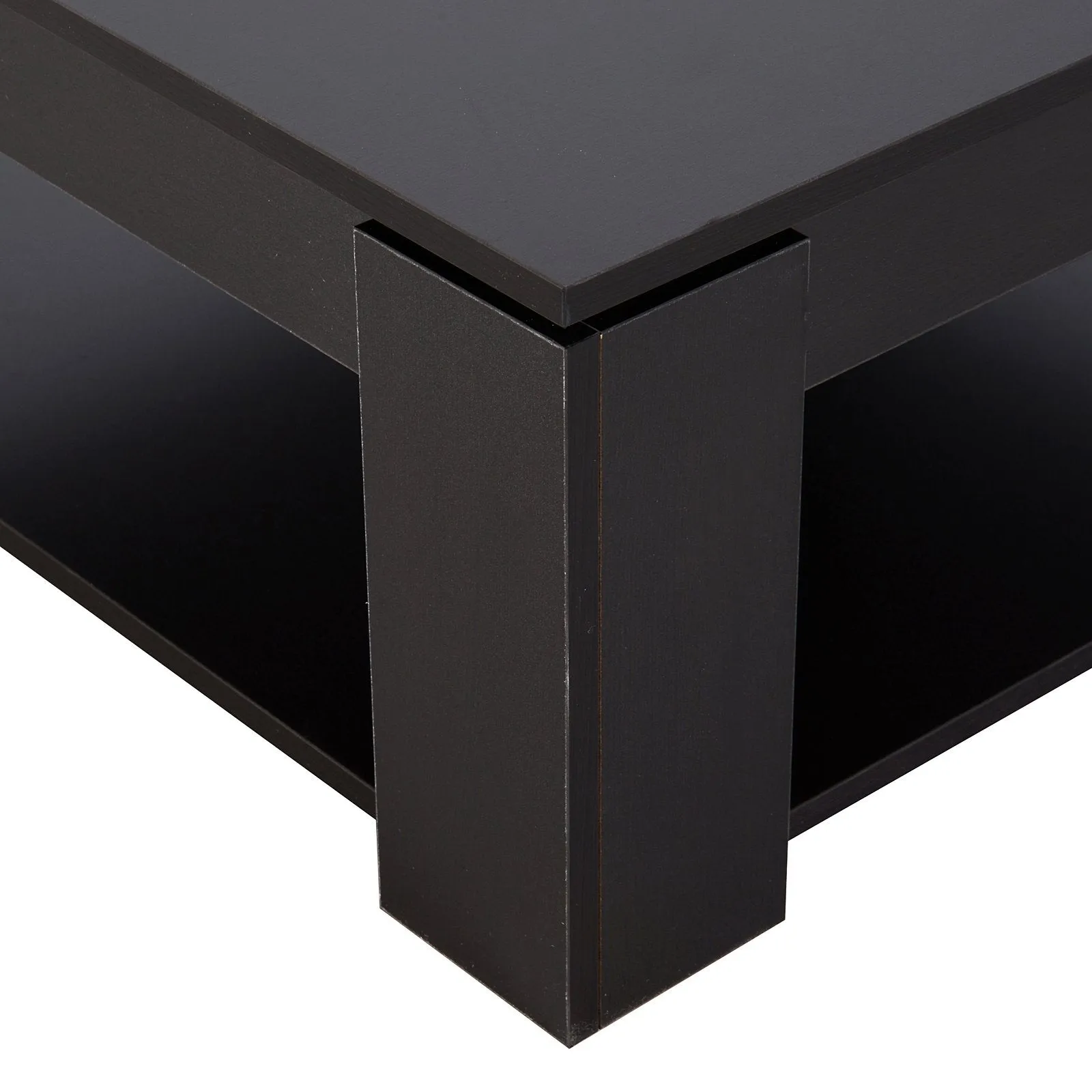 2 Tier Simple Modern Coffee Table - Black