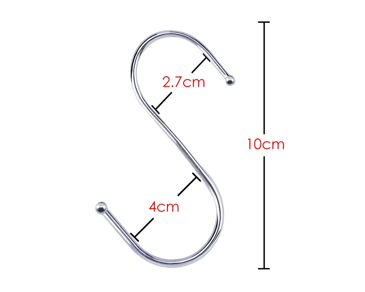 20 Pieces S Shape Hooks Hanging Hooks - Silver