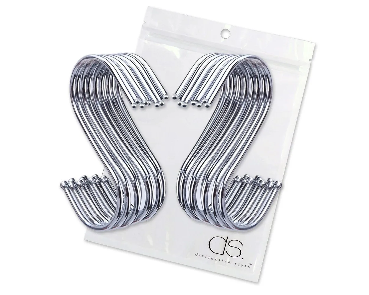 20 Pieces S Shape Hooks Hanging Hooks - Silver