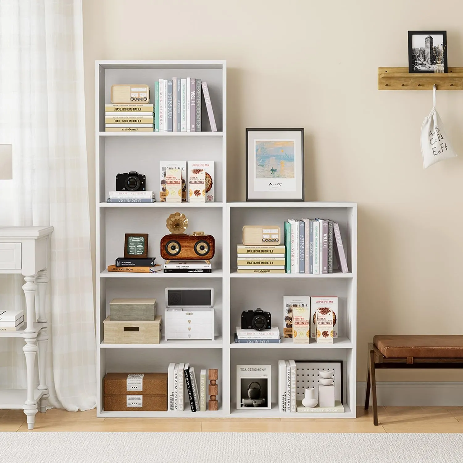 21.9" Width 3 Tiers Small Floor Standing Bookshelf