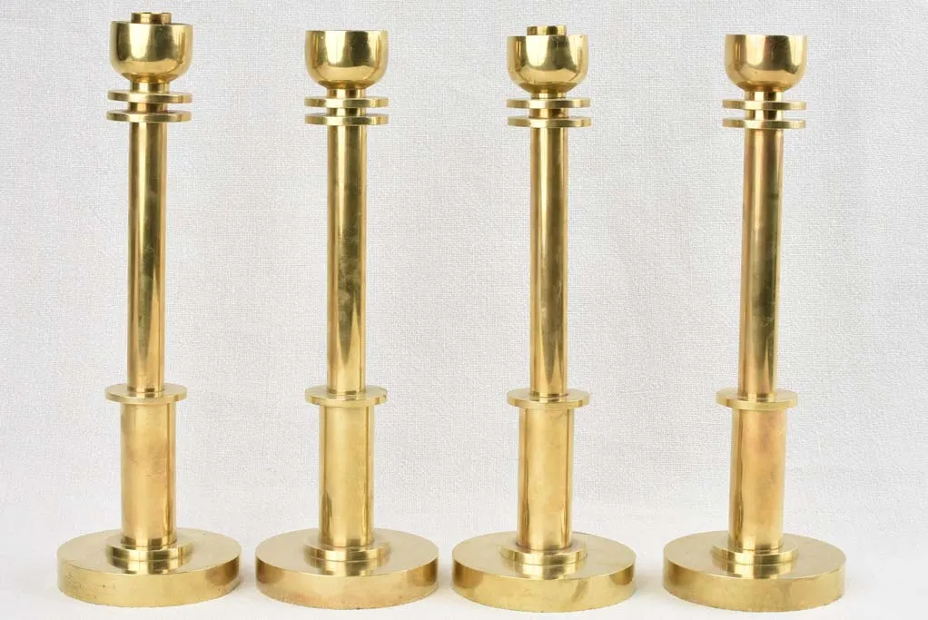 4 brass candlesticks - 1940s - 11¾"