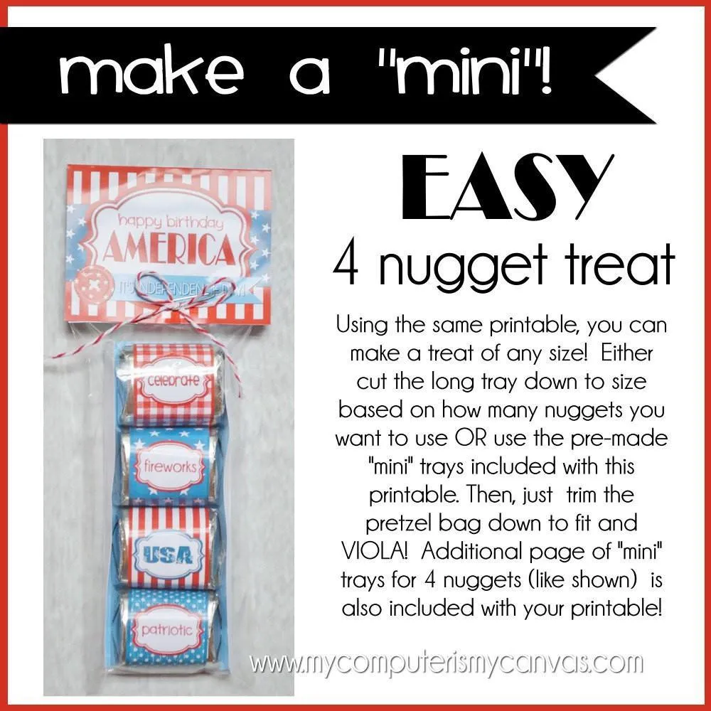 4th of July Nugget Wrappers {Patriotic} PRINTABLE