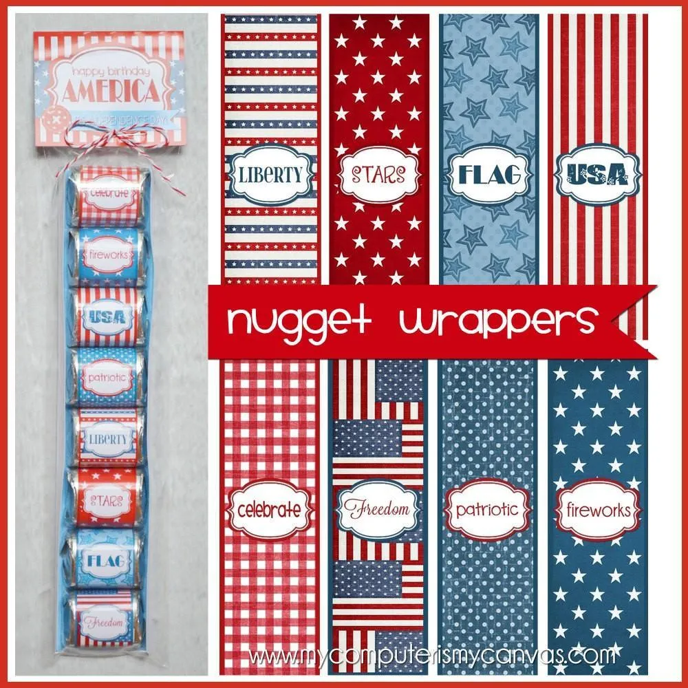 4th of July Nugget Wrappers {Patriotic} PRINTABLE