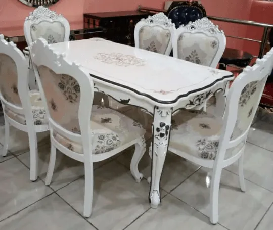 6 Seater Dining Set- White