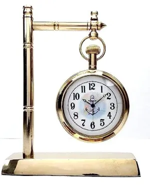 A R S Enterprises 4 inch Handmade Vintage Brass Desk Clock Table Clock Antique Nautical Clock Brass Antique Table Clock for Home and Office Decoration.