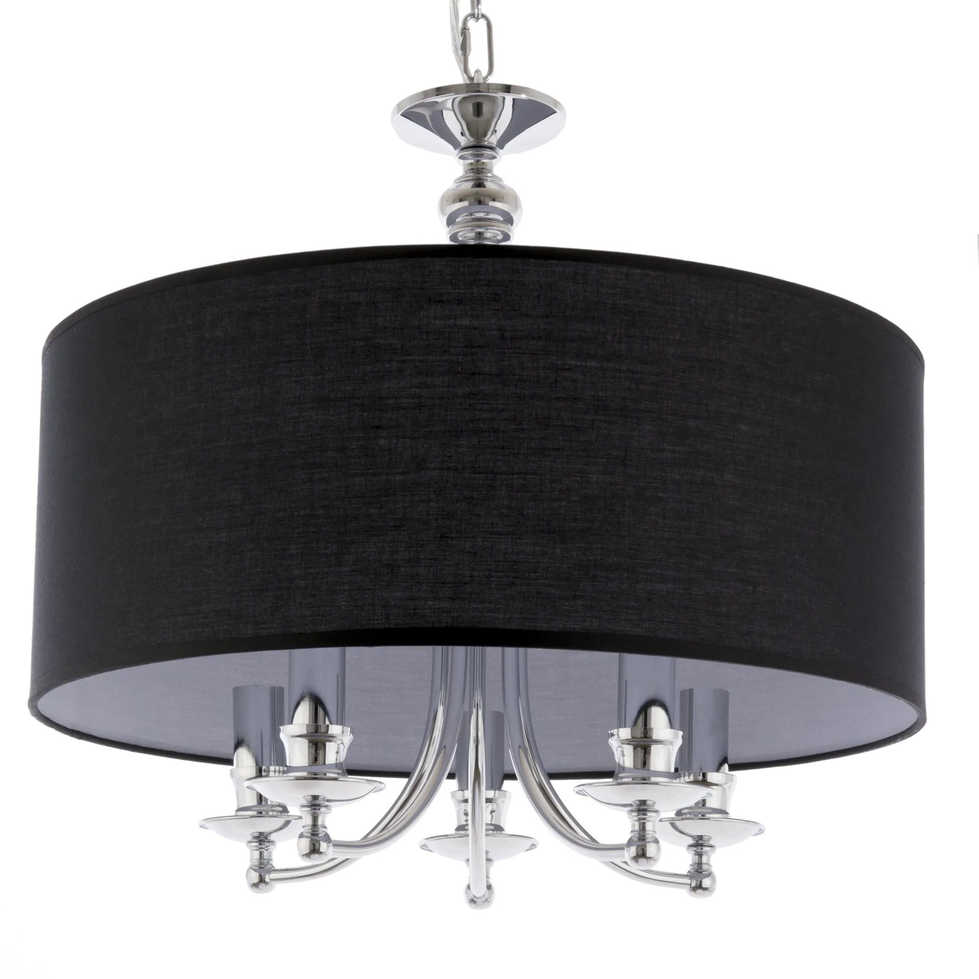 Abu Dhabi 5/6Lt Hanging Shade Ceiling Light - Chrome & White/Chrome & Black/Brass & White Finish