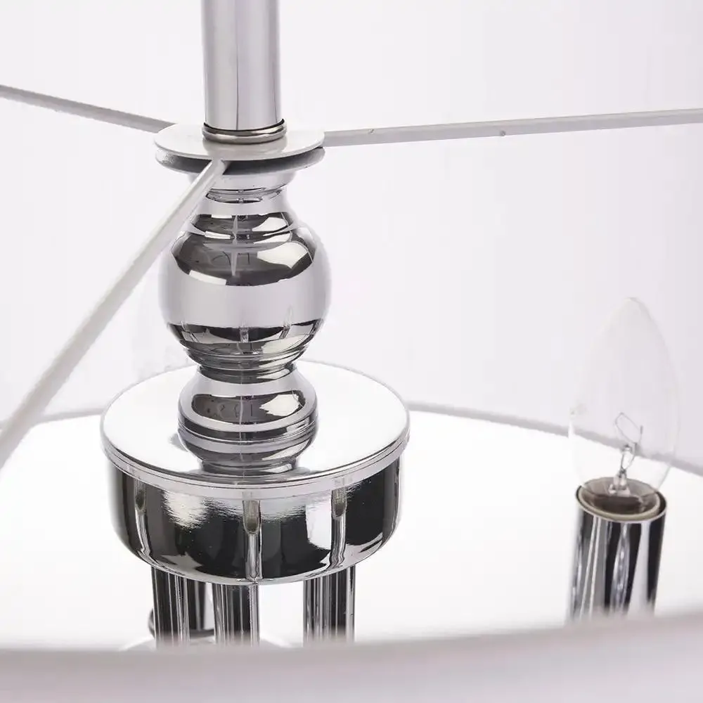 Abu Dhabi 5/6Lt Hanging Shade Ceiling Light - Chrome & White/Chrome & Black/Brass & White Finish