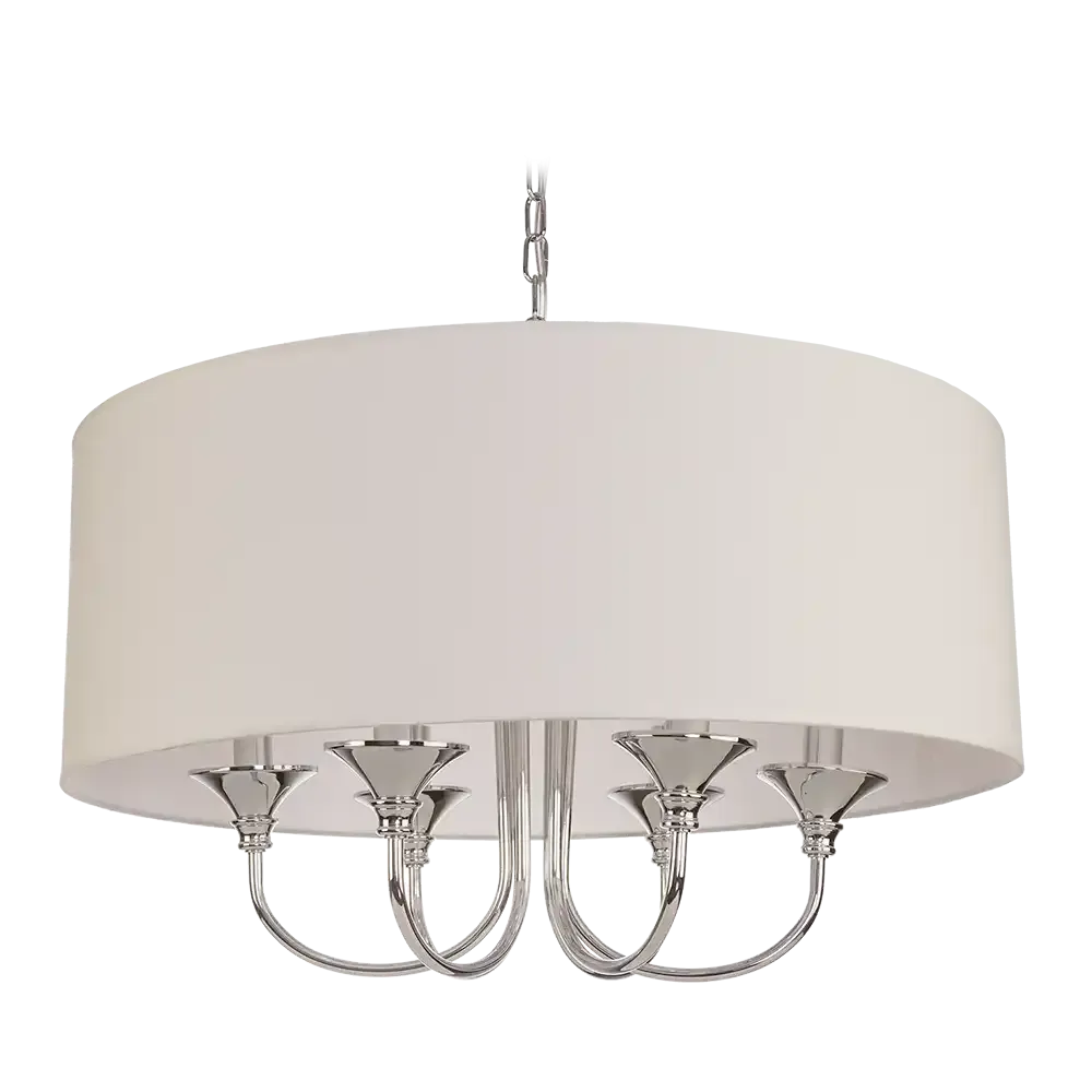 Abu Dhabi 5/6Lt Hanging Shade Ceiling Light - Chrome & White/Chrome & Black/Brass & White Finish