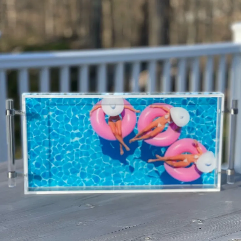 Acrylic Trays 8 X 16 with Acrylic Handles