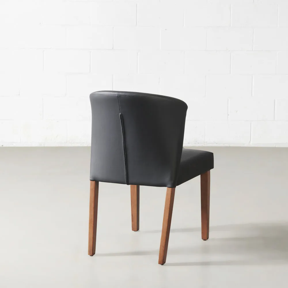 ALICIA - Black Leather Dining Chair - FINAL SALE