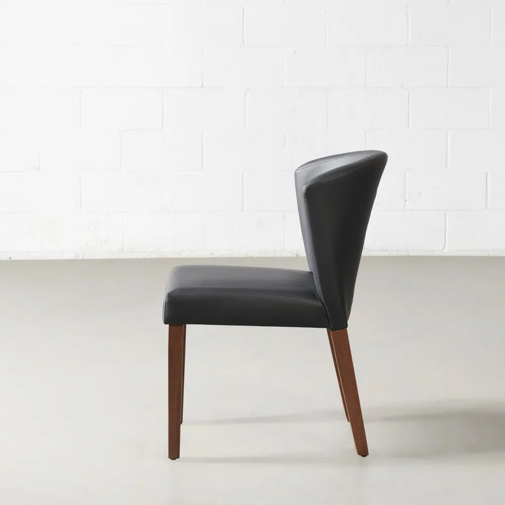 ALICIA - Black Leather Dining Chair - FINAL SALE