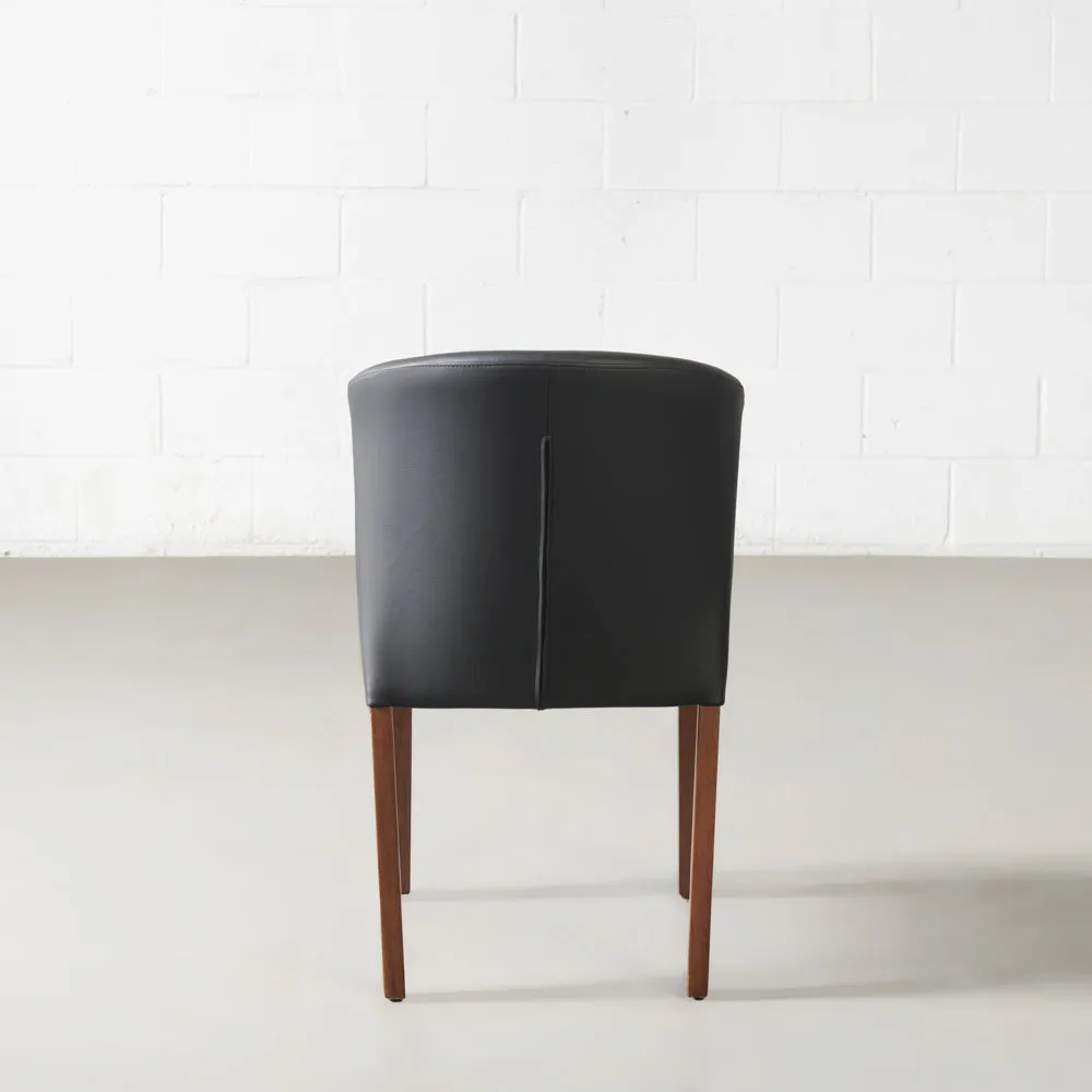 ALICIA - Black Leather Dining Chair - FINAL SALE