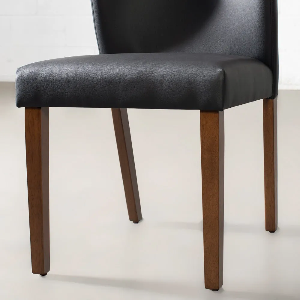 ALICIA - Black Leather Dining Chair - FINAL SALE