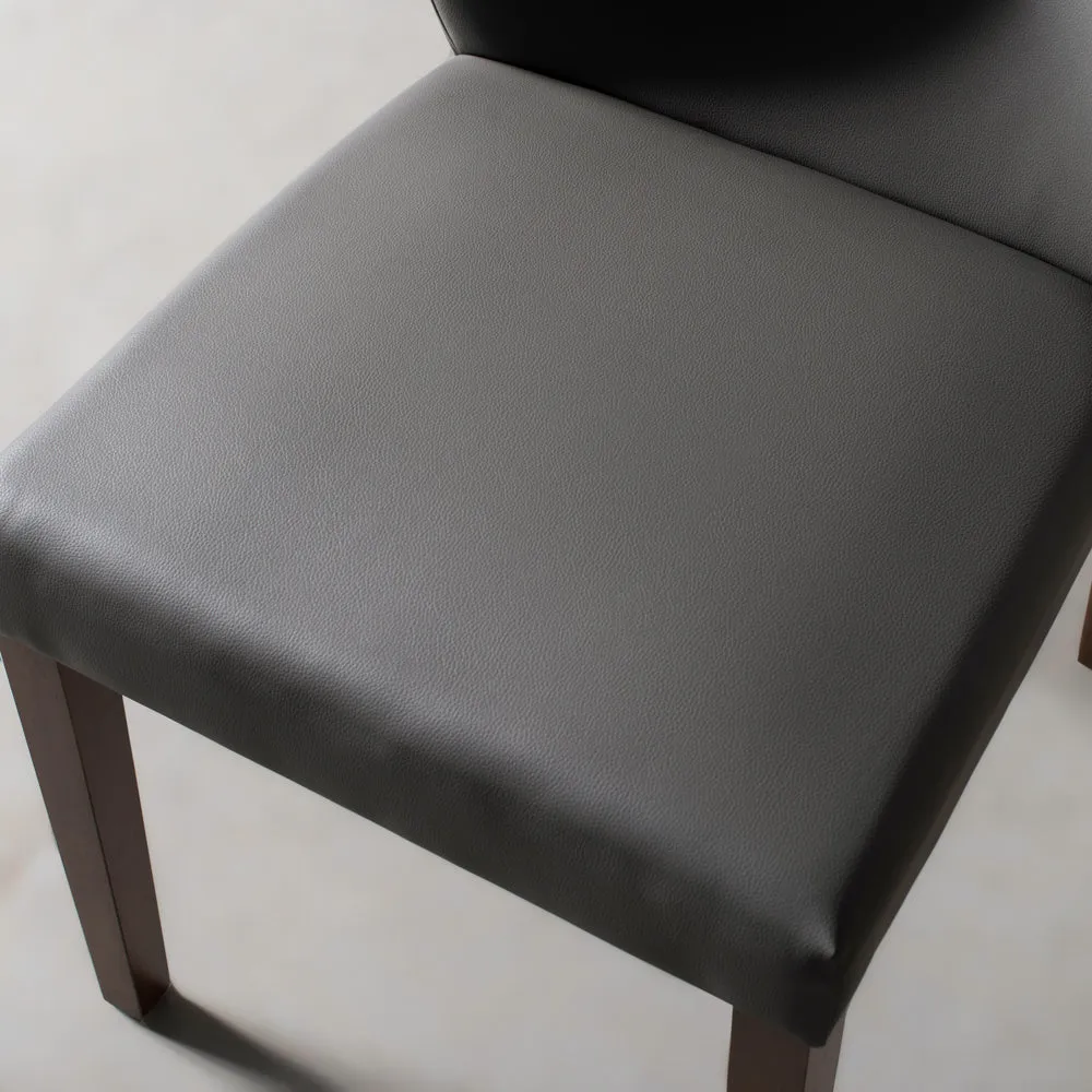 ALICIA - Grey Leather Dining Chair - FINAL SALE