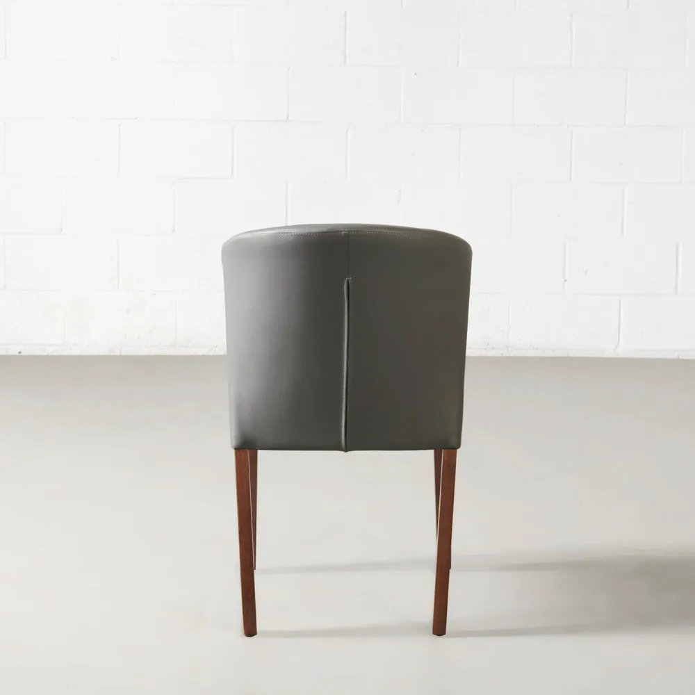 ALICIA - Grey Leather Dining Chair - FINAL SALE