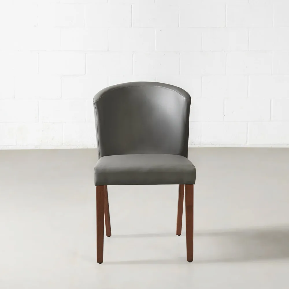 ALICIA - Grey Leather Dining Chair - FINAL SALE