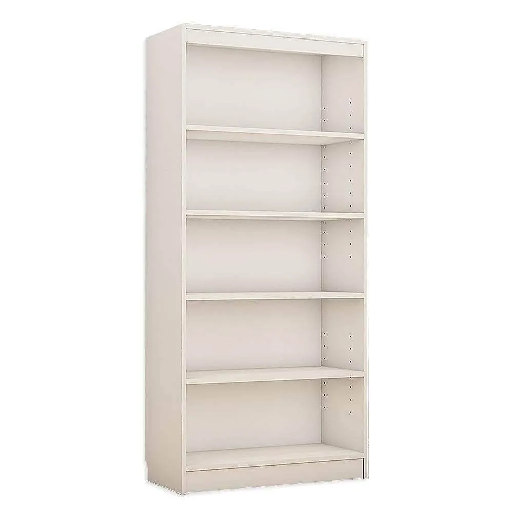 Alpha Book Shelf, Storage Racks and Shelves, Showcase Cabinets Bookcase | 67" High, 5 Shelfs, Frosty White