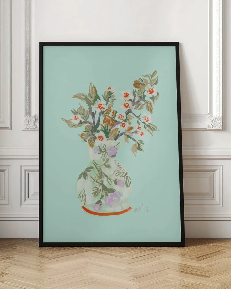 Apple Blossom - Dark Orange - Stretched Canvas, Poster or Fine Art Print