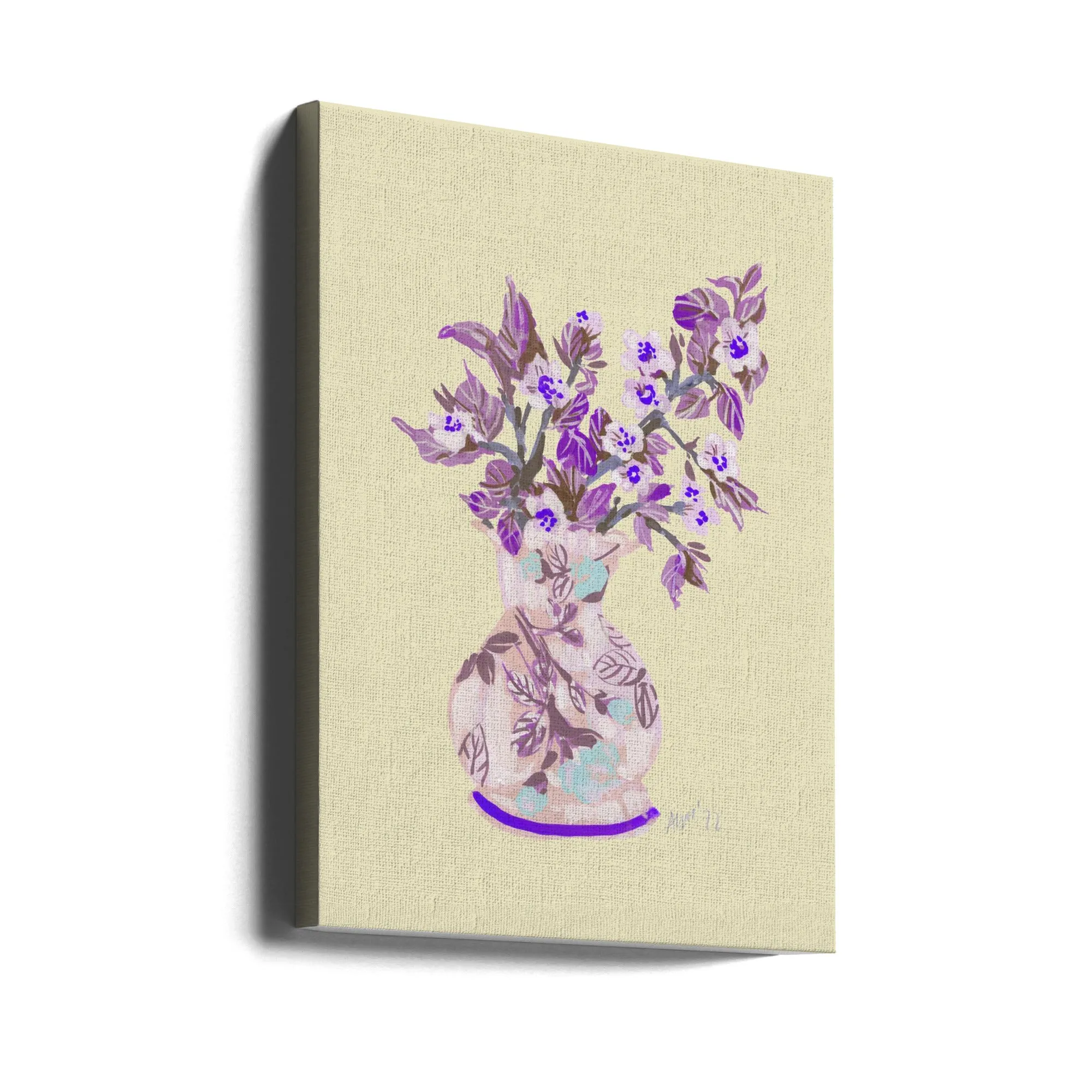 Apple Blossom - Violet - Stretched Canvas, Poster or Fine Art Print