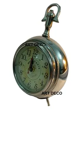 Art Deco Antique 6" Metal Vintage Clock | Classic Retro Clock, European Style Vintage Table Clock Desk Clock | Clocks for Home | Time Piece | No Alarm Feature.