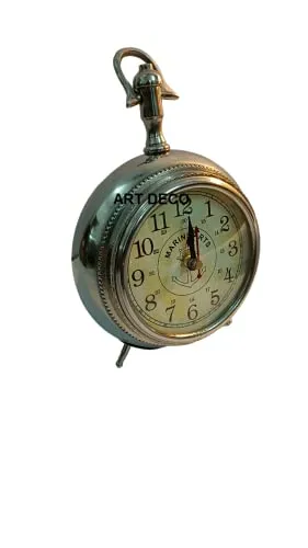 Art Deco Antique 6" Metal Vintage Clock | Classic Retro Clock, European Style Vintage Table Clock Desk Clock | Clocks for Home | Time Piece | No Alarm Feature.