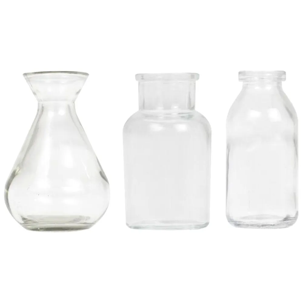 Assorted Glass Mini Vase Set | 3 pc