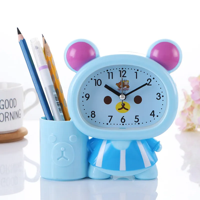 Bee Pen Holder Little Alarm Clock Student Bedside Alarm Clock Creative Children's Gift Alarm Clock