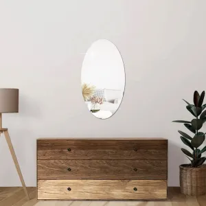 Bnezz - Self Adhesive Plastic Oval Mirror for Wall Stickers (30x20) Cm Frameless Flexible Mirror for Bathroom | Bedroom | Living Room (A-OvalMirror) Mirror Wall Decor