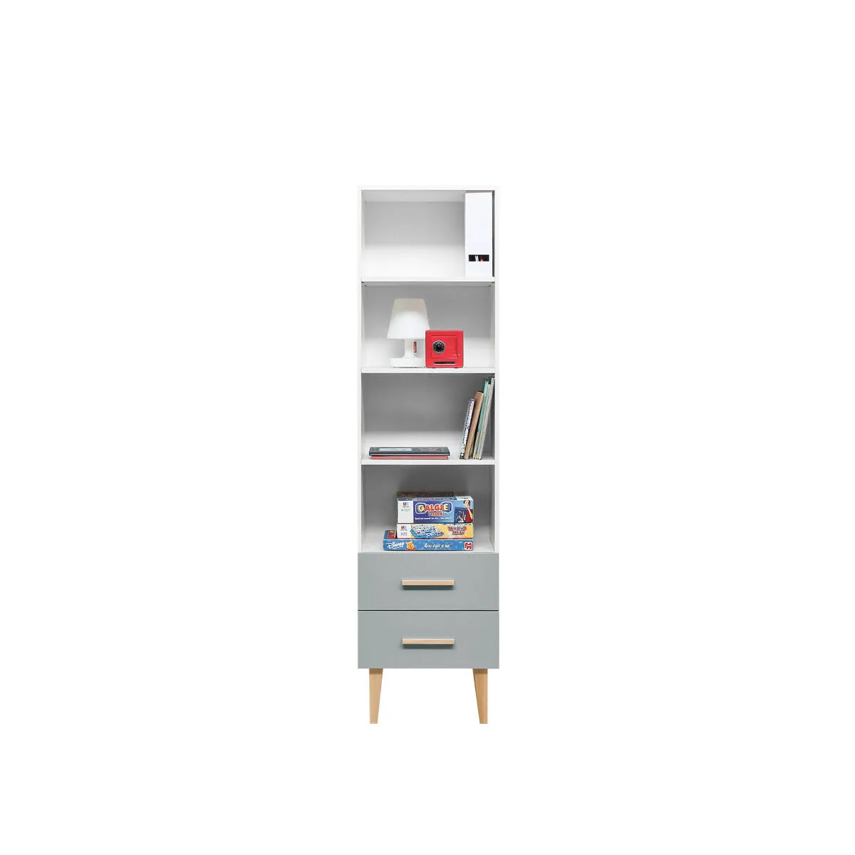 Bopita Bookcase Emma White/Grey (Pre-Order; Est. Delivery in 6-10 Weeks)