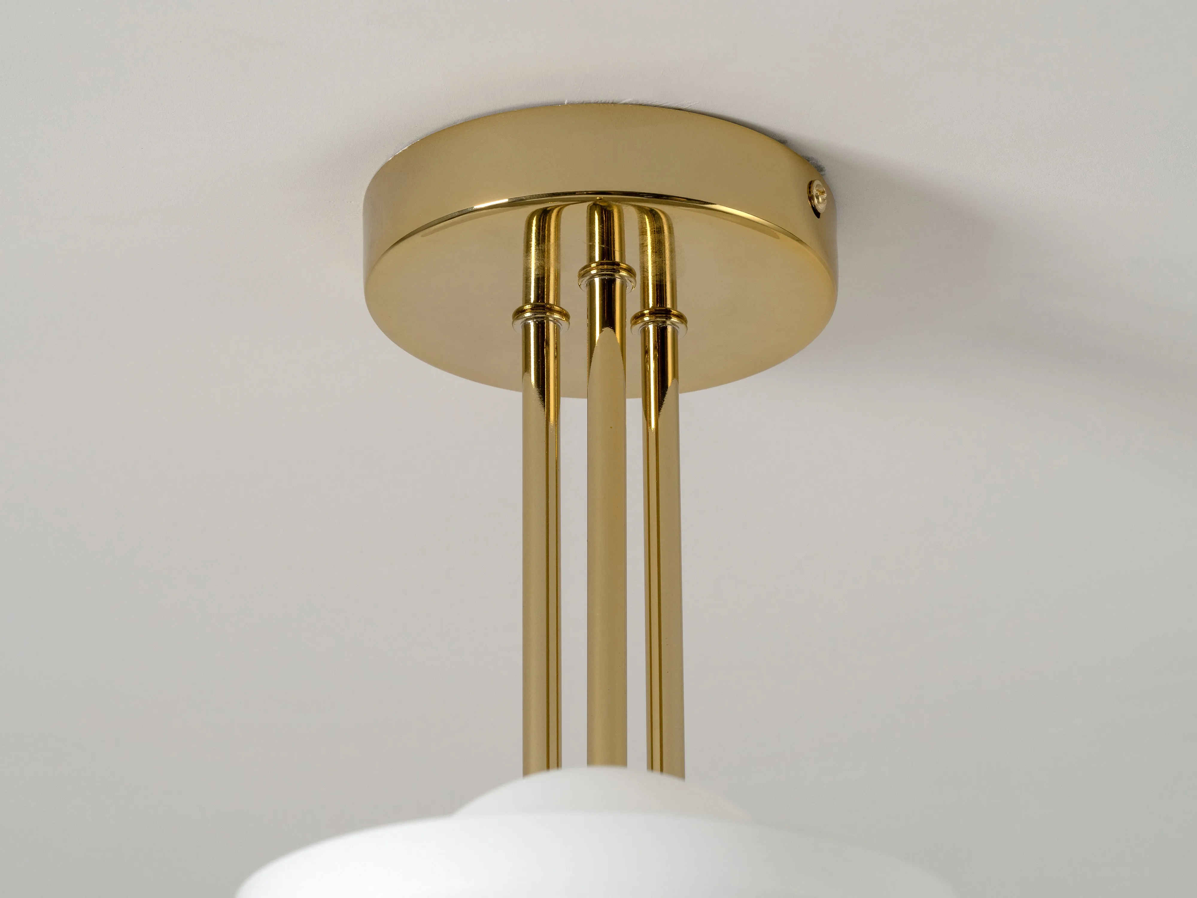 Brass 3 light dome ceiling light