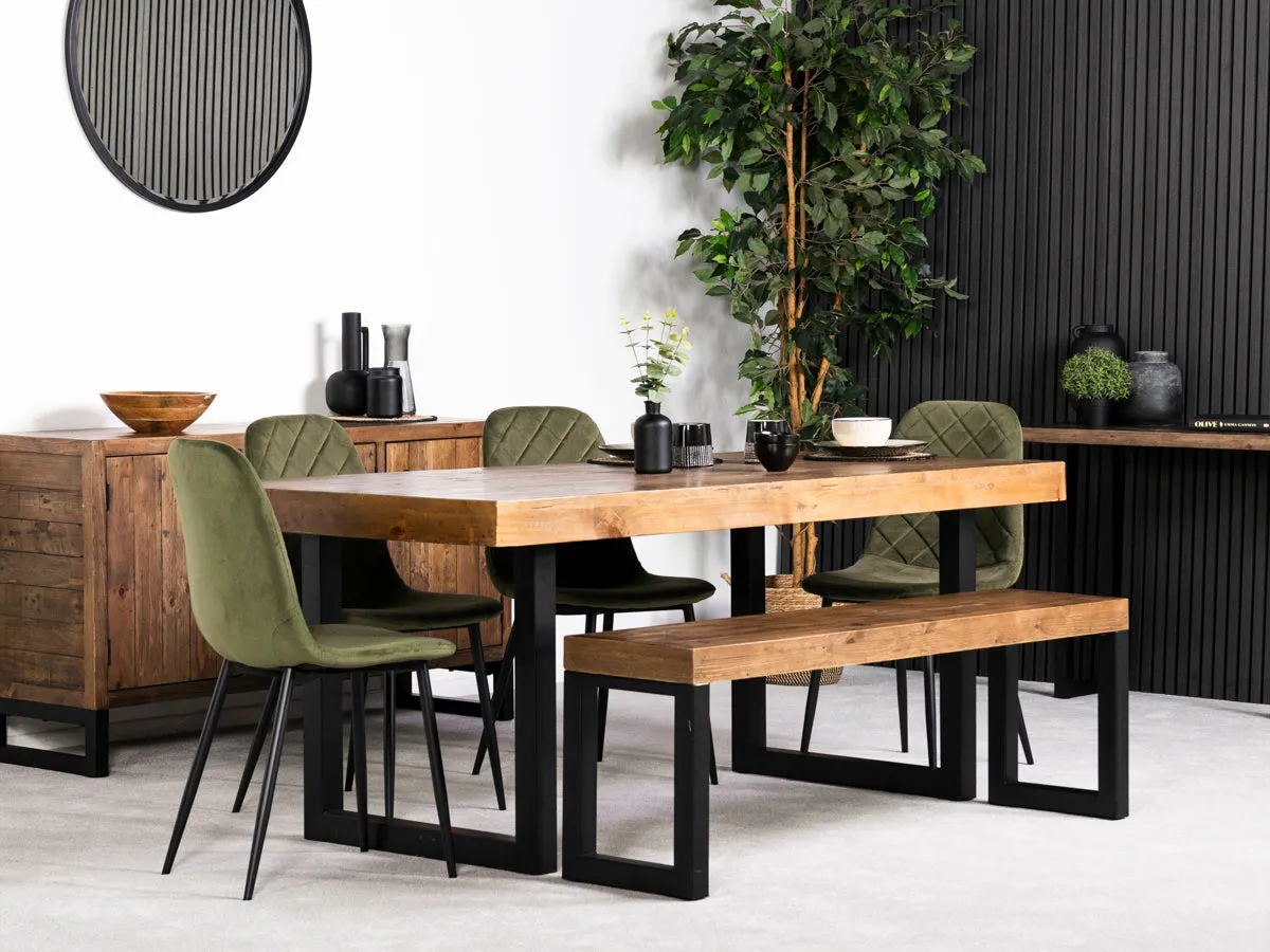 Brooklyn 180cm Fixed Top Dining Table & Alston Dining Chairs