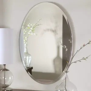 CALIST Oval Shape Wall Sticker Mirror/Self-Adhesive Plastic Mirror/Flexible Mirror Sheets/Non-Glass Mirror Stickers for Home Decoration