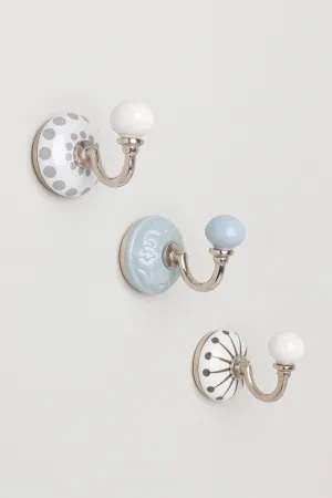 Cambridge Grey Ceramic Wall Hooks