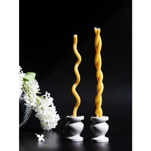 CANDWAX 100 Pack Thin Beeswax Taper Candles - 7 Inch Tall Yellow Candles for Meditation, Church, Easter, Home Use, Christmas, Hanukkah & More - Pure Beeswax Candles Bulk