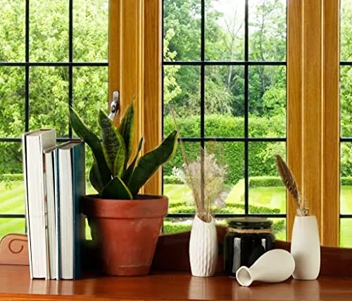 Casa Mondo Small White Vases-Set of 3, 5.2x2.5in, Decorative Ceramic Vases for Home Decor, Modern Farmhouse Flower Vases, Fireplace Mantel, Side Table Decor, Entryway Table Decor, Home Accents