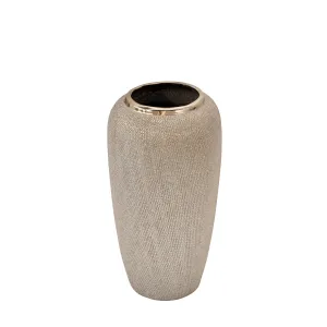 Ceramic 12.25" Vase, Champagne