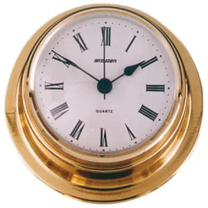 Clock With Roman Numerals -Polished Brass  - 70mm