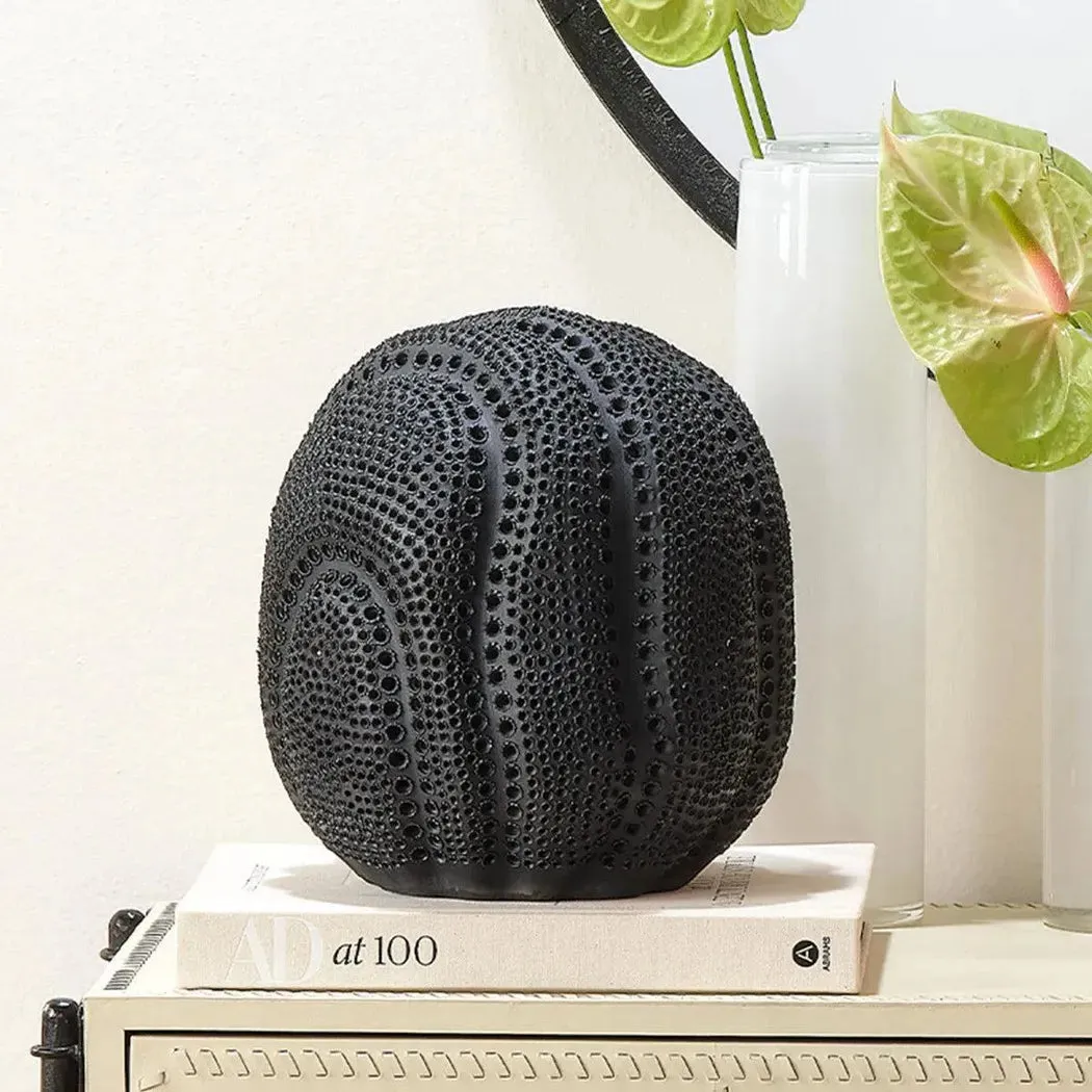 Coastal Style Black Porcelain Lunar Sphere