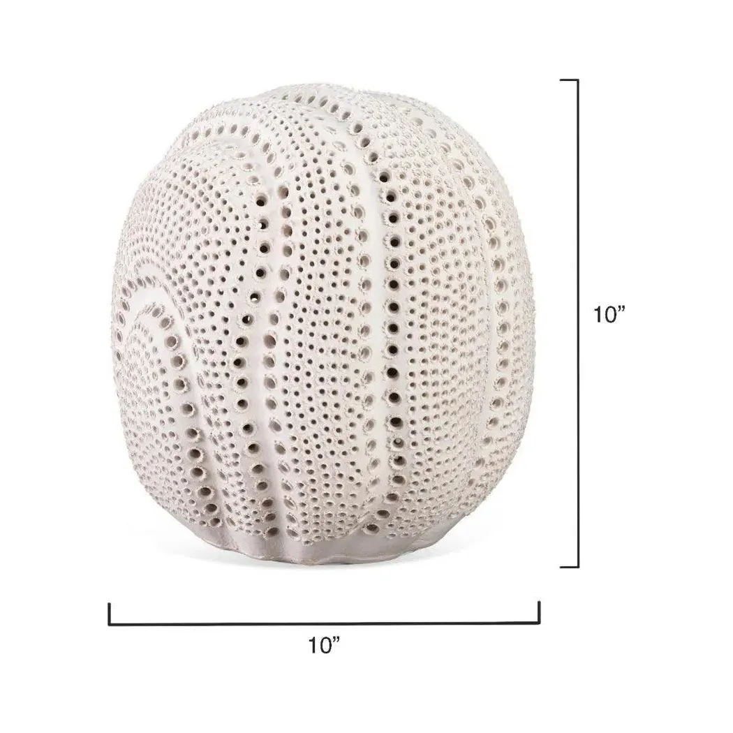 Coastal Style White Porcelain Lunar Sphere