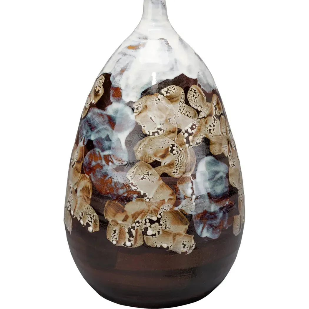 Collage Coastal Multicolor Ceramic Decorative Vase - Large