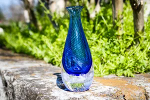 Colorful Glass Vase with Cremation Ashes