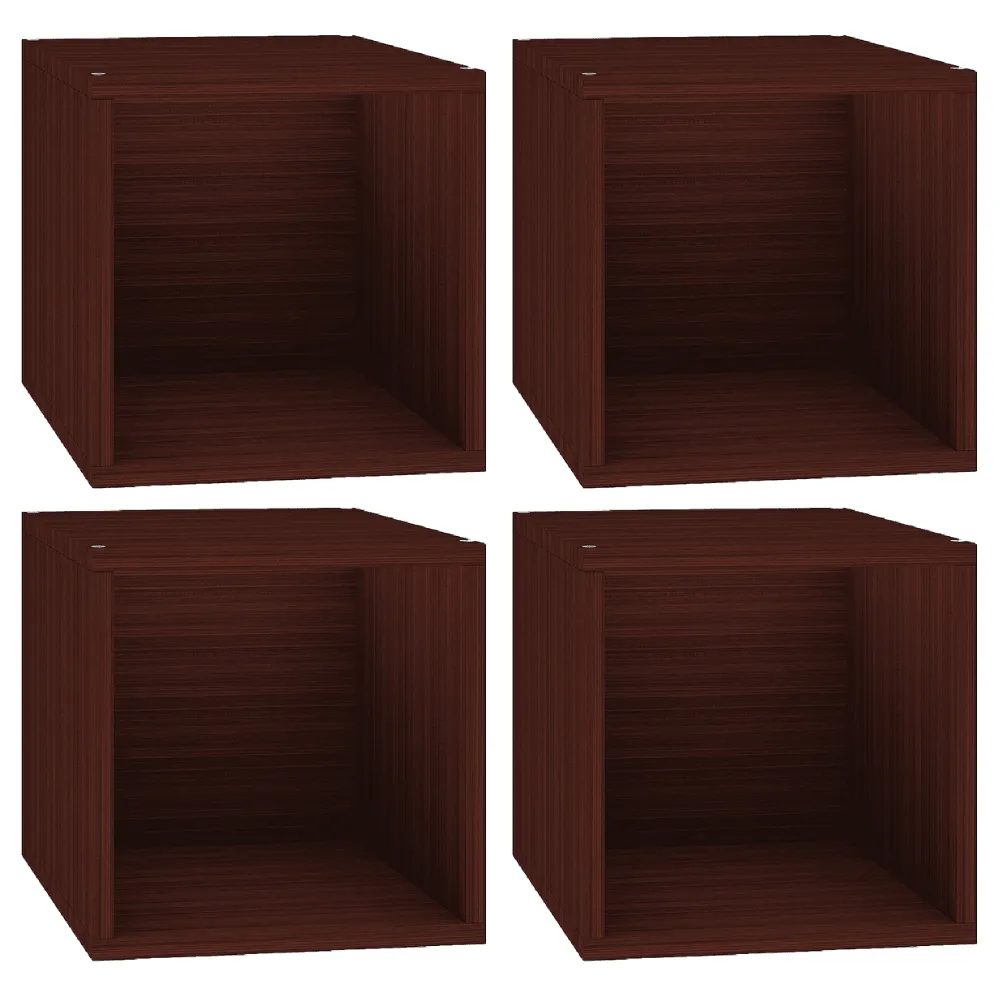 Cubox Storage Unit, 30 x 30 cm, Set of 4, Mahogany