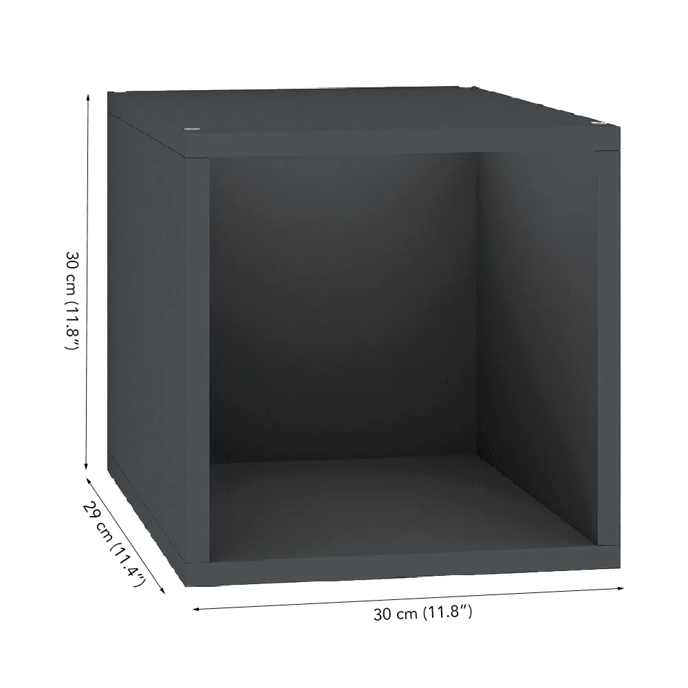 Cubox Storage Unit, 30 x 30 cm, Set of 4, Slate Grey