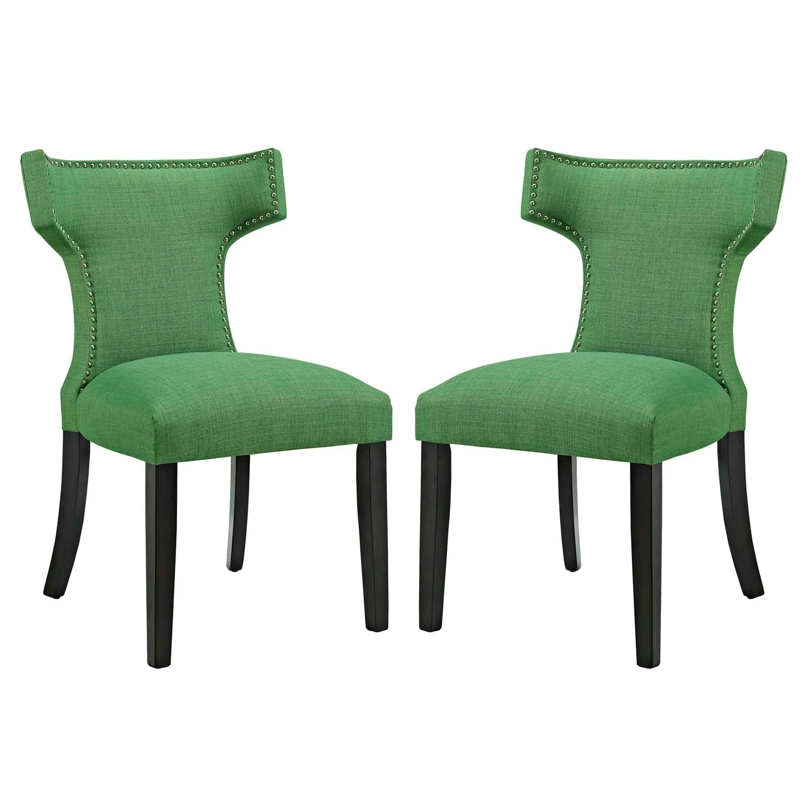 Curve Dining Side Chair Fabric Set of 2